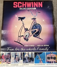 Schwinn Deluxe Exerciser Advertising Poster Original Rare 28x22” picture