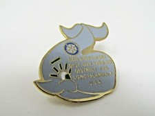 Vintage 1988-89 Rotary Pin Ben Binkowski Dist Gov Long Island NY Whale Badge picture