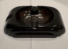 Vintage 1930’s American Art Deco Style Brown/Black Orange Bakelite Ashtray picture