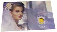 Vintage Magazine 2-Page Print Ad 1990 Estee Lauder Beautiful Perfume picture