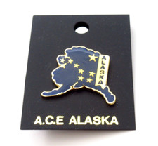Vintage Alaska State Lapel Pin Enamel Big Dipper Souvenir Original Packaging picture