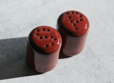 Red Ceramic Salt And Pepper Shakers Set picture