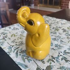 Yellow Chalkware Elephant Vintage Carnival Prize Figurine 1956 picture