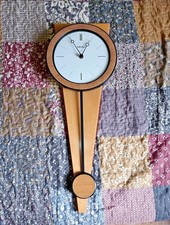 80s Postmodern SEIKO Pendulum Wall Clock -  Wooden Japan Abstract picture