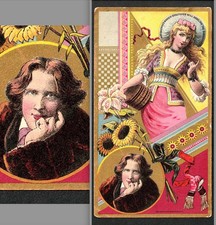 1880's Antique Oscar Wilde Gilbert & Sullivan Fontaine Bust Cure Trade Card j.US picture