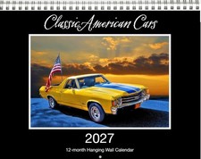 Classic American Cars 2027 Hanging Wall Calendar 8.5