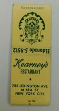 Kearney's Restaurant New York City Vintage Matchbook Cover picture