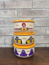Vintage 1983 McDonalds Bowl Plastic Dinner Ronald Grimace Hamburglar With Lids picture