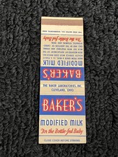 Vintage Ohio Matchbook “Baker’s Modified Milk” Cleveland picture