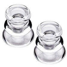 DEYBBY Clear Glass Taper Candle Holders Set of 2 picture