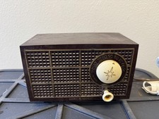 GE Vintage Dark Brown Bakelite AM Tube Radio Starburst Dial picture