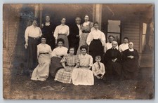16 People in Period Attire – Porch Scene c.1900s – Americana Photo picture