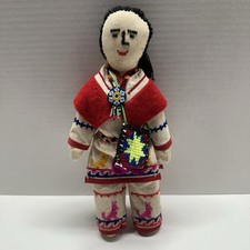 Vintage Mexican Handmade Huicho Folk Art Traditional Doll Native American Rare picture