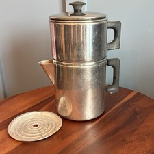 Vintage Vollrath Stainless Steel Stovetop Coffee Pot Percolator Camping 5 Piece picture