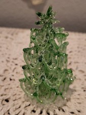 Enesco -  Festivities Christmas Trees Spun Glass - Green White  picture