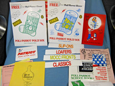Lot of 4 Vtg. Cardboard Poll-Parrot Shoes Advertising Signs & Paperwork Org. Box picture