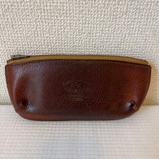 THE SUPERIOR LABOR Leather Pen Case Brown Japan Made Card Holder Used Multi-Use picture