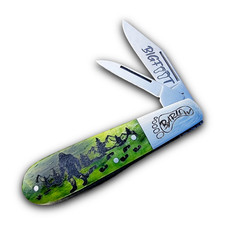 BEAR & SON CUTLERY USA BIGFOOT SASQUATCH GREEN BONE BARLOW KNIFE BS202612 picture