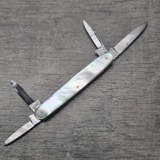 Antique Krusius Brothers Germany MOP 4 Blade KB Extra Pocket Knife picture