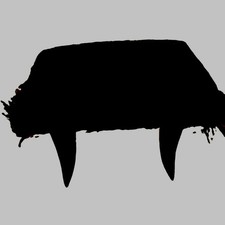 Vintage Cow Hide And Steer Horn Foot Stool picture