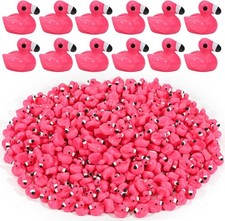 100 Pcs Mini Resin Flamingo Ducks Pink Flamingo Figurine Tiny Animal Figures fo picture