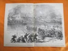 1884 Civil War Print - Michigan & Massachusetts Regiments Attack Fredericksburg picture