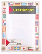 ACTION STATIONERY INTERNATIONAL FLAGS LETTERHEAD 8 1/2