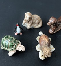 Vintage Miniature Miniature Animal Figurines Pottery Shell Ceramic Blown Glass picture