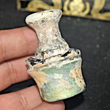 Rare Ancient Roman Glass Bottle with Rainbow Iridescent Patina picture
