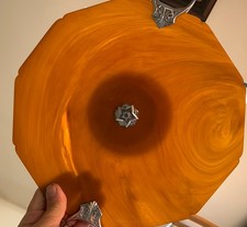 Antique 1930s Art Deco Manning Bowman Rare Butterscotch Swirl Bakelite Tray picture