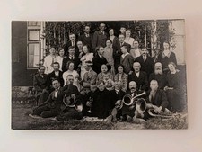 c1910s European Wedding Party Brass Band Flower Crown Vintage RPPC Photo picture
