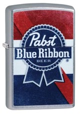 Zippo Pabst Blue Ribbon Logo Street Chrome 49077 picture