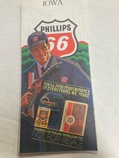 PHILLIP'S 66 ROAD MAP IOWA Rare 1972  26