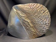 Vintage Helgi Joensen Modernist Brutalist Style Tinn Pewter Vase Made in Norway picture