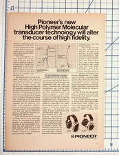 Pioneer SE-700 SE-500 Headphones Ad High Polymer Technology Hi-Fi Ephemera picture