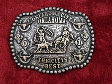 X~Treme Rodeo Champion☆Team Roping☆2013☆ TROPHY BUCKLE☆Oklahoma City Ok☆RARE☆498 picture