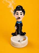 Vintage Charlie Chaplin Smoking Ashtray Ceramic Lego Novelty MCM Silent Movie picture