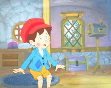 PINNOCHIO 1987 FILMATION hat ORIGINAL PRODUCTION CEL and PRODUCTION BACKGROUND picture