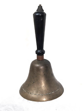 Vintage Brass School Bell with Wooden Handle picture