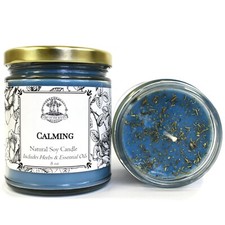 Calming 8 oz Soy Herbal Candle Stress Anxiety Tension Peace Hoodoo Wiccan Pagan picture