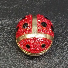 RUCINNI Tiny Ladybug Trinket Box Red Crystals Black Enamel. 13-253 picture