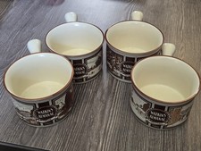 Vintage 1986 Watkins Almanac Stoneware Soup Mug Handled Bowls Set of 4 1 Chipped picture