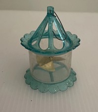 Vintage 1950s Teal Blue Twinkler SPINNER Birdcage Ornament MCM  picture