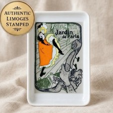 VTG Limoges France Ashtray Toulouse Lautrec Jane Avril Porcelain Trinket Tray picture