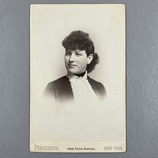 Antique Cabinet Card Photo Woman Portrait Perkinson New York c1890s Female picture