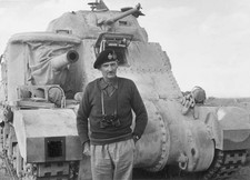 British Field Marshal Sir Bernard L Montgomery stands front of a Ge- Old Photo picture