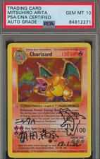 Shadowless Charizard Base Set Holo 4/102 1999 Arita Autograph Sketched PSA/DNA picture