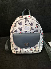 Loungefly Disney Minnie Mouse White/Gray/Black/Red Mini Backpack picture