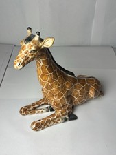 Vintage Mid-century Italian Ceramic Seated Giraffe Figurine (Damaged) 15 Inch picture