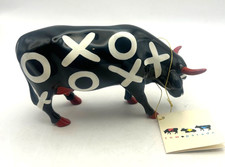 CowParade Early Show Cow Figurine Retired Westland 2000 w/ Original Tag Black XO picture